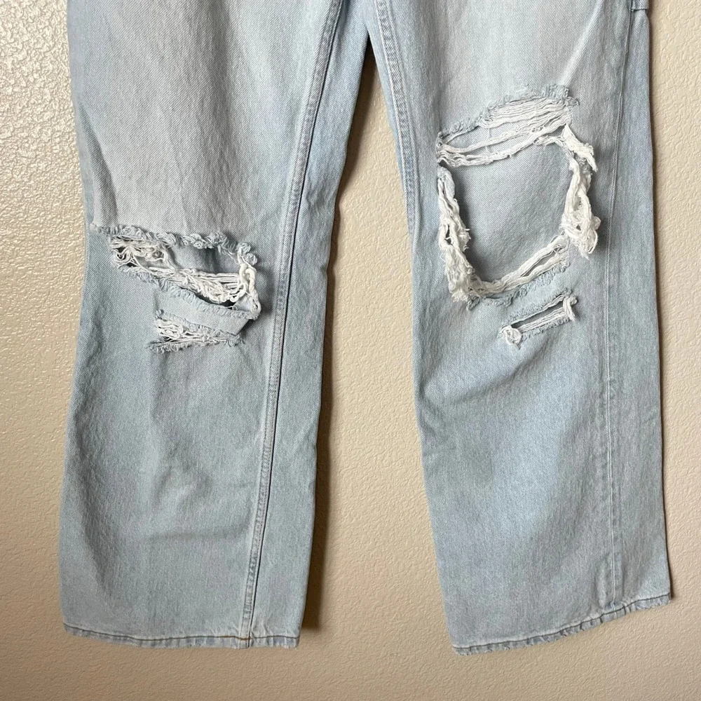 Free People Jeans 26S Tinsley Baggy Distressed Wide Leg Denim Cotton We The Free